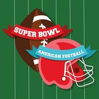 American football sport design with helmet and ball vector