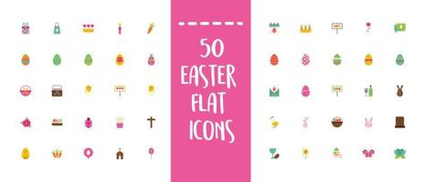Easter icon set vector