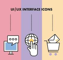 infografía con iconos de interfaz vector