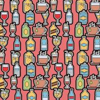 Beverages pattern background vector