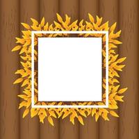 Autumn leaves foliage square frame vector