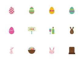 Easter icon set vector