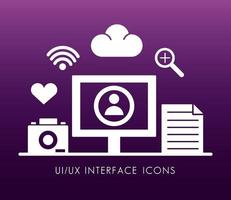 desktop and interface silhouette style icons vector