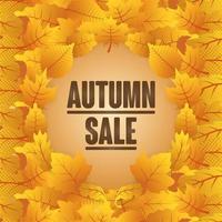 Autumn sale banner with foliage vector