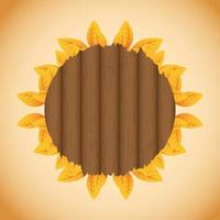 Autumn banner with foliage circular frame vector