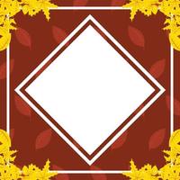 Autumn sale banner with diamond frame vector