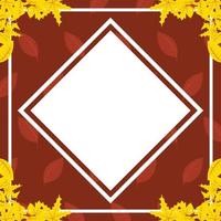 Autumn sale banner with diamond frame vector