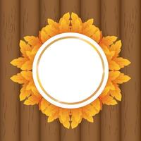 Autumn banner with foliage circular frame vector