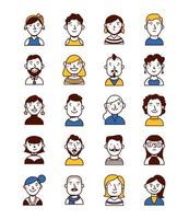 People characters icon set vector