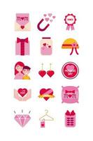 Mother's Day celebration icon set vector