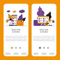 Online store banner set vector