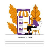 Online store banner vector