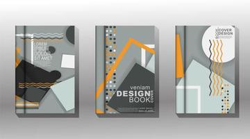 Minimal cover design. Memphis and overlap elements vector