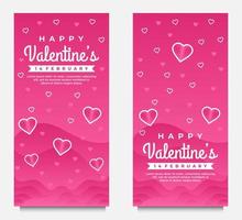 Lovely happy valentine's day greeting banner background with hearts vector