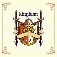 Kingdom Badge With Ribbon and Swords vector