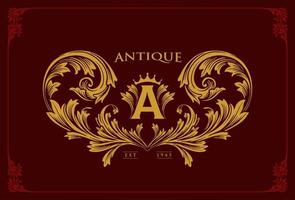 Letter A With Gold Ornaments vector