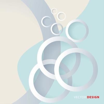 White circle rings with overlapping shadows background