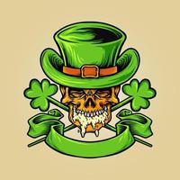 Skulll Mascot for St Patricks Beer Day vector