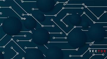 abstract vector technology background. circle with a background connection line. Future design of 3D circuit board technology