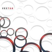 Abstract overlapping black and red rings background vector