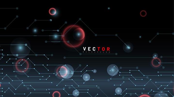 Abstract dot and line tech background