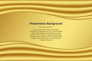 Gold wave presentation background vector