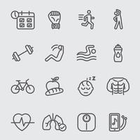 Exercise for Health line icons set vector