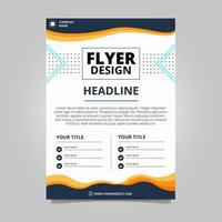 Blue and white wavy business flyer template vector