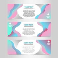 Modern gradient business banners with wavy shapes vector