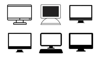 Set of computer screen icons vector