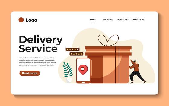 Modern flat design illustration of Delivery Service. Can be used for website and mobile website or Landing page. Vector illustration