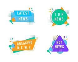 Colorful latest news banner collection