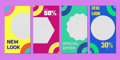 conjunto de banners de super venta. rebajas y descuentos. ilustración vectorial vector