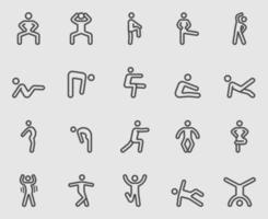 Body exercise for Health line icons set vector