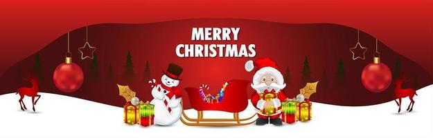 Christmas greeting card design with creative santa vector