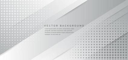 Abstract white and gray stripe line diagonal background with halftone dot. Paper cut style. vector