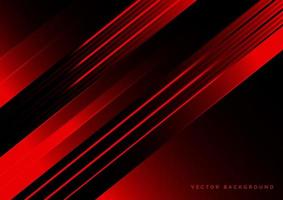 tecnología abstracta en rojo y negro con líneas diagonales superpuestas. vector