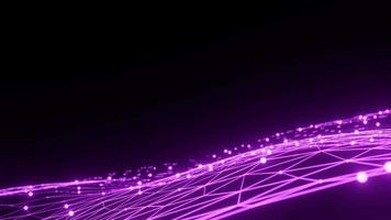 Purple Digital Connection Moving Dots and Lines Loop video