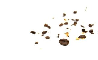 Broken coffee bean pieces photo