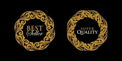 Round Gold Emblem Frame Ornaments Vector