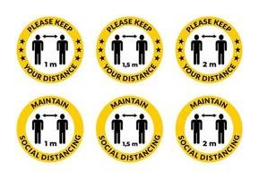 Please keep your distance - maintain social distancing, instruction icon against the spread of coronavirus vector