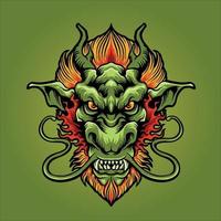 Angry Dragon Head Mascot Illustration vector