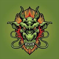 Angry Dragon Head Mascot Illustration vector