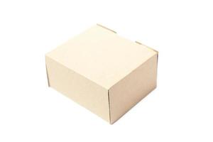 Brown paper box on white background photo