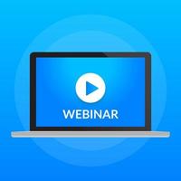 webinar laptop screen illustration vector