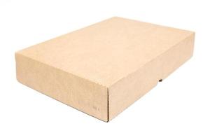 Brown paper box on white background photo