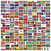 set of Rectangle flags of the world vector