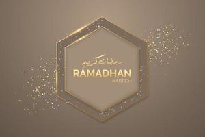 banner de saludo de ramadan kareem con marco de luz vector