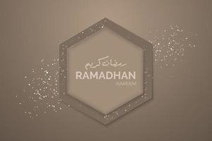 Ramadán kareem saludo banner diseño suave