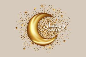 Realistic moon ramadan concept vector